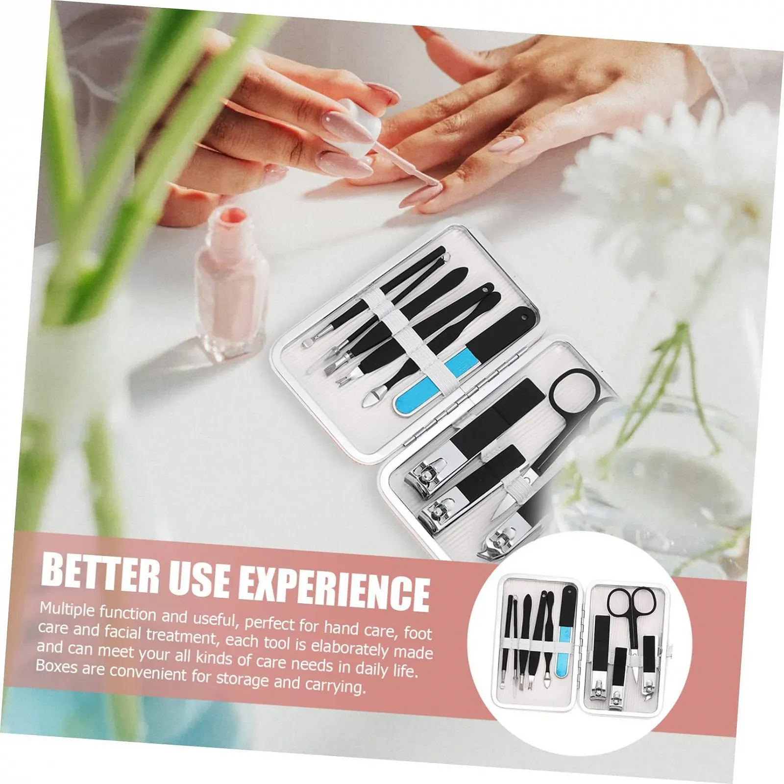 Набор для ухода за ногтями из нержавеющей стали Черный, фото №8