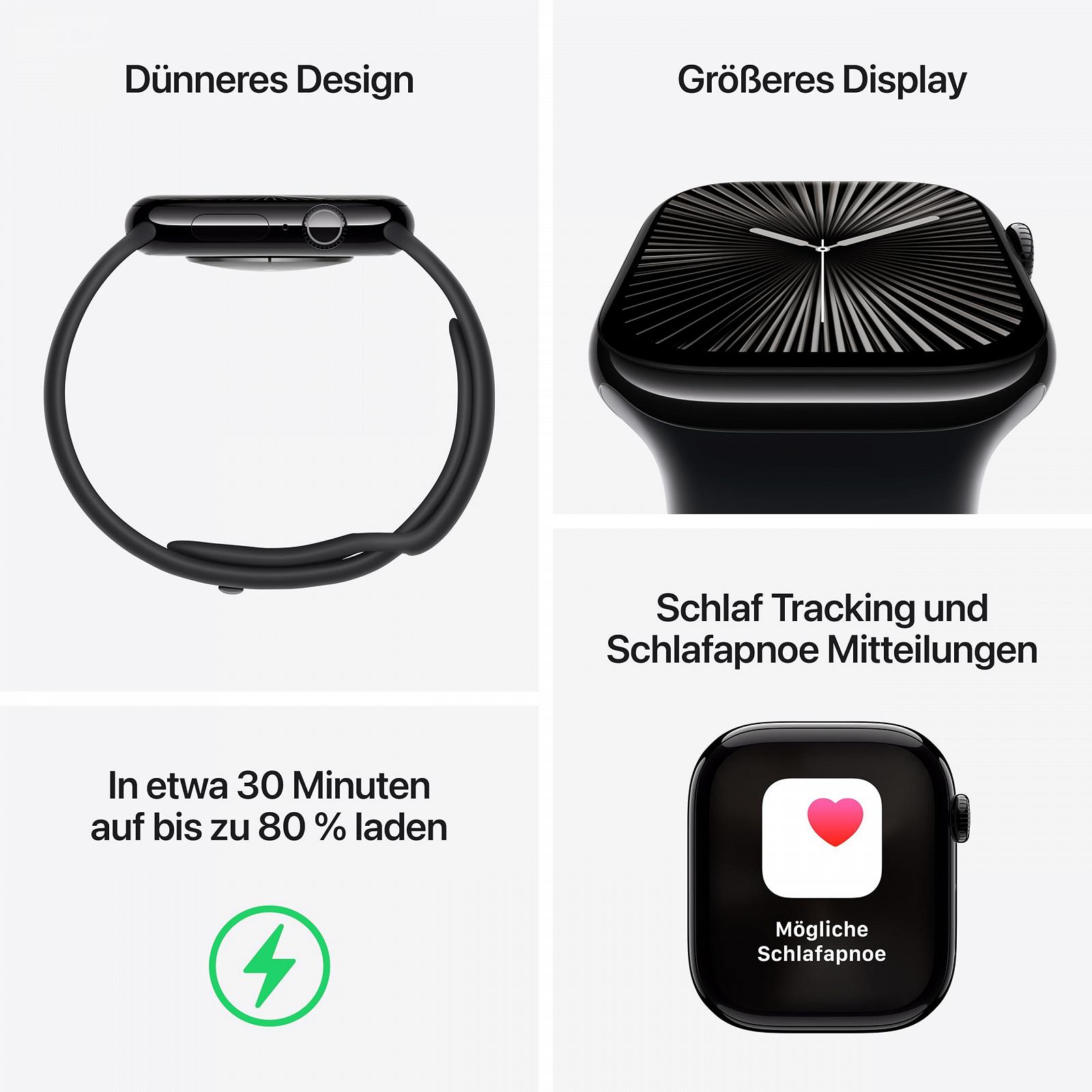 Смарт-годинник Apple Series 10 (GPS + Cellular, 42 мм) Титановий корпус Натуральний Спортивний ремінець Кам'яно-сірий, фото №3