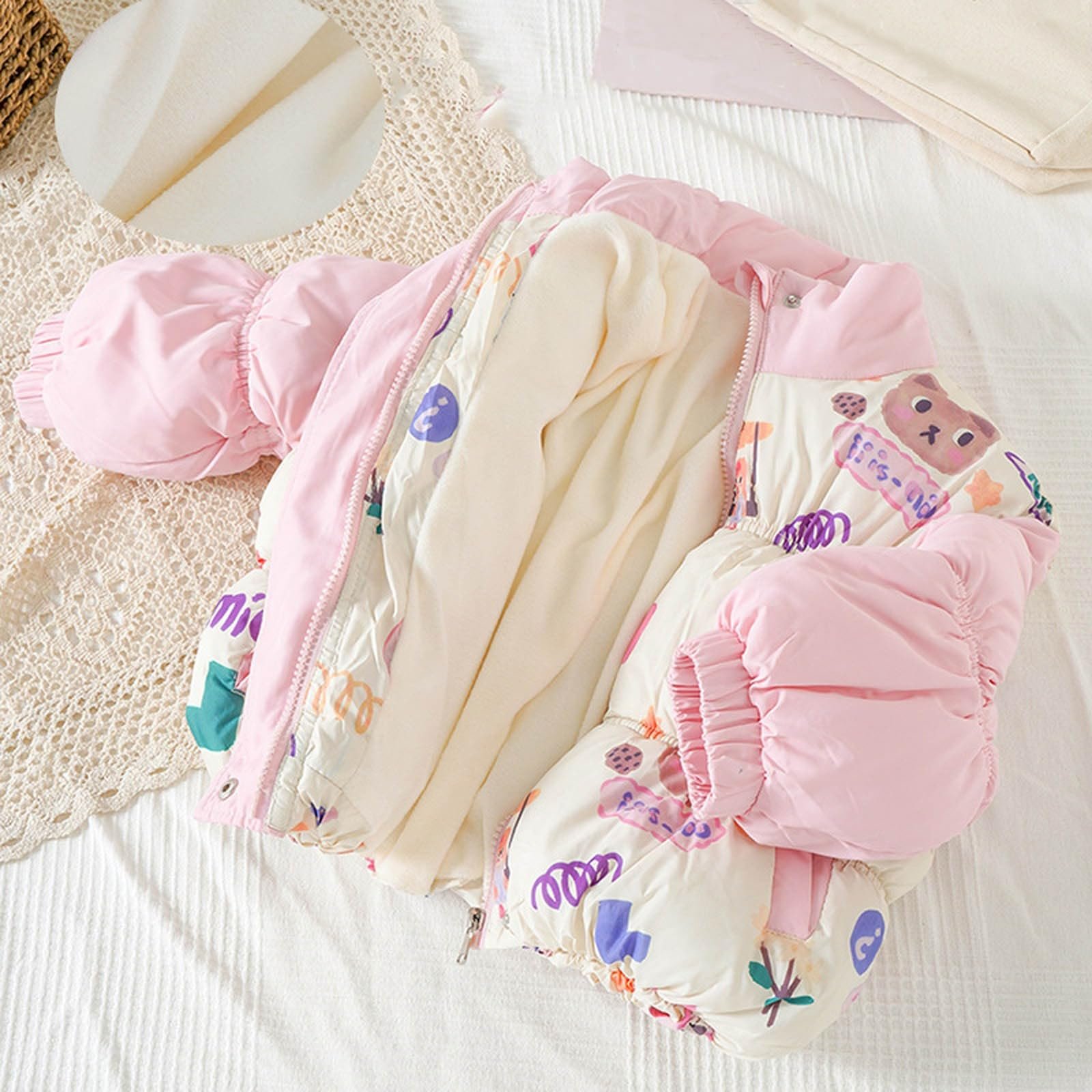 Детская пуховая куртка Generisch Цветная лоскутная вставка, куртка для девочки, короткая пуховая куртка, детская зимняя утолщенная теплая хлопковая одежда, мягкая верхняя хлопковая одежда (3-8 лет), фото №3 Детская пуховая куртка Generisch Цветная лоскутная вставка, куртка для девочки, короткая пуховая куртка, детская зимняя утолщенная теплая хлопковая одежда, мягкая верхняя хлопковая одежда (3-8 лет), фото №3