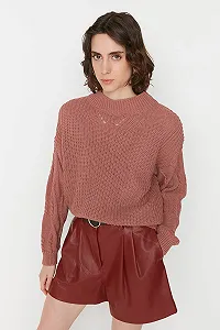 Свитшот TRENDYOL Женский Текстурированный с круглым вырезом synthetic.ua - Фото 1