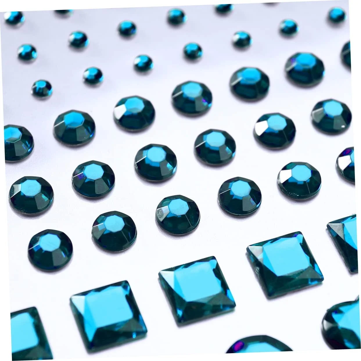 Наклейки акриловые кристаллы Lurrose 3 шт разные формы небесно-голубой, фото №5