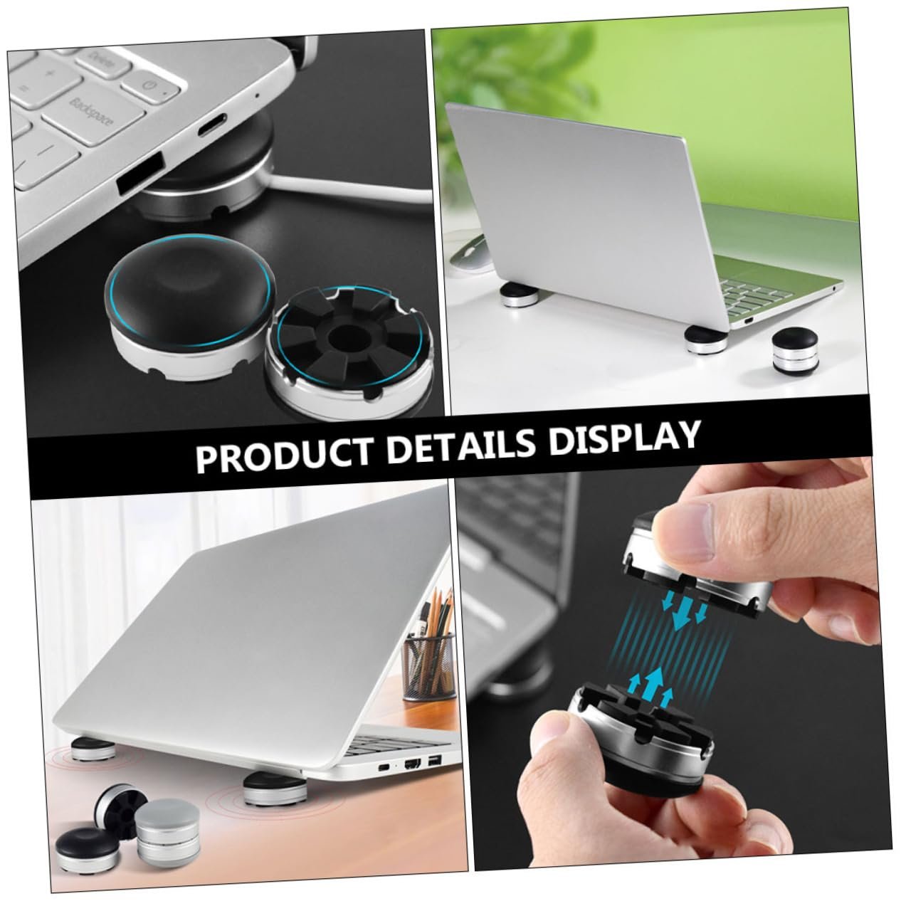 Підставка для ноутбука Artibetter 2 шт. Настільний тримач Чорний Стабільна Ергономічна для використання на столі, фото №5