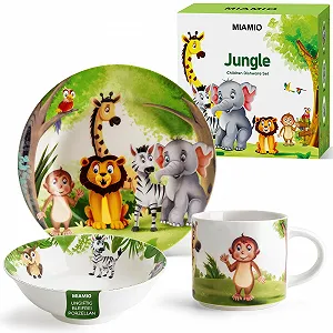 Набір дитячого посуду MIAMIO Dungle Jungle Green (3 предмети) - Фото 1