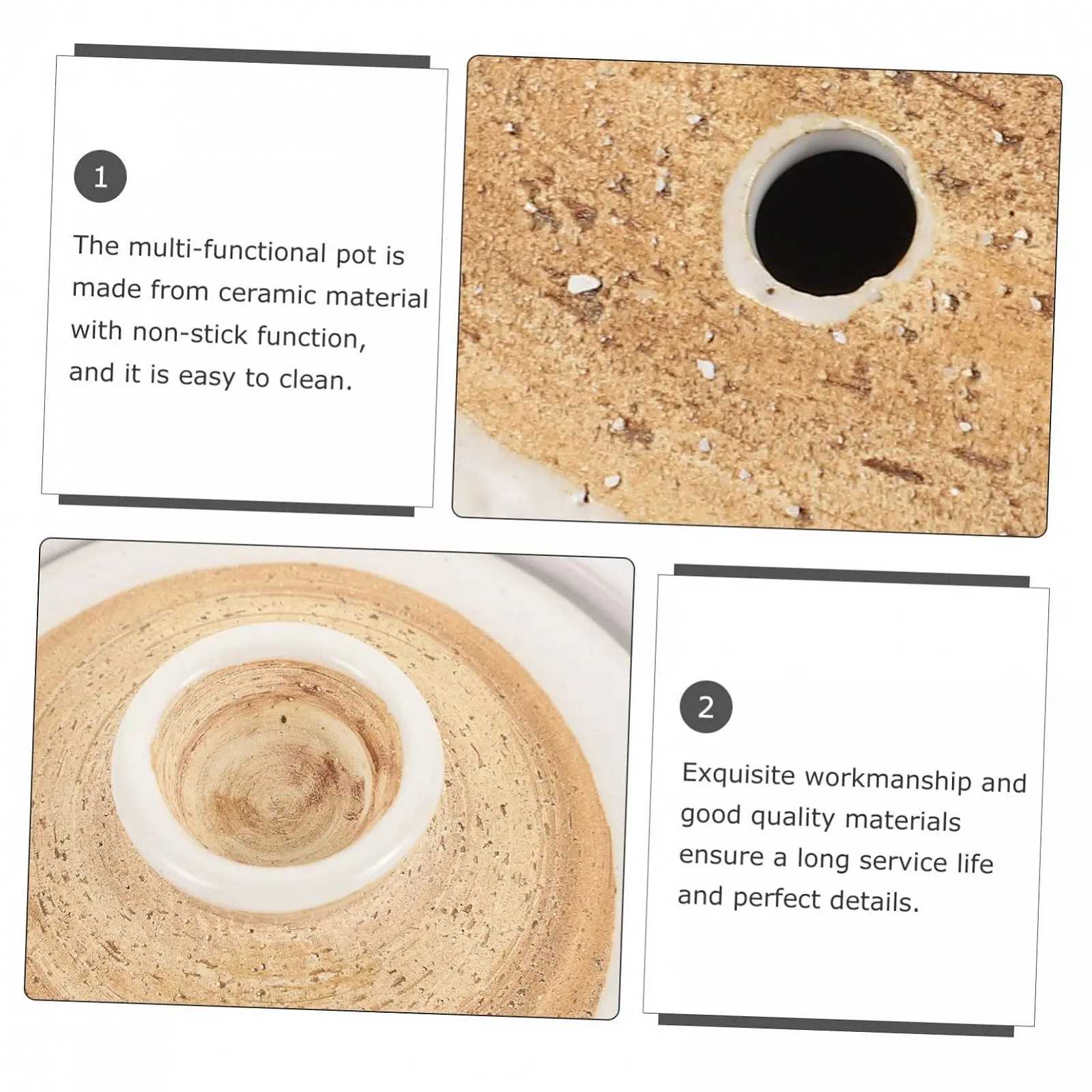 Кастрюля для запекания Керамическая с крышкой Японский глиняный горшок Термостойкая, фото №9