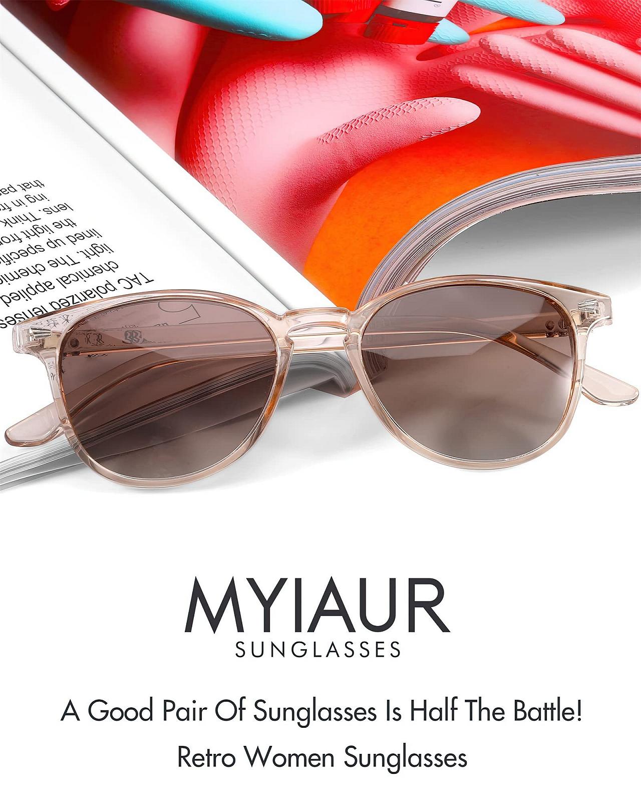 Класичні сонцезахисні окуляри Myiaur Жіночі поляризовані сонцезахисні окуляри з UV400 захистом, фото №6