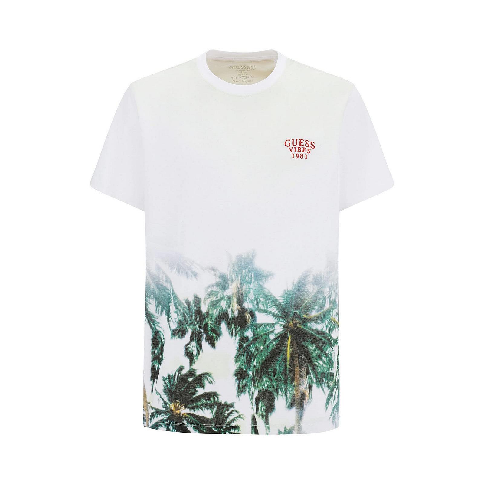 Мужская футболка Guess - Eco Palms Tee - Белый - L, фото №1 Мужская футболка Guess - Eco Palms Tee - Белый - L, фото №1