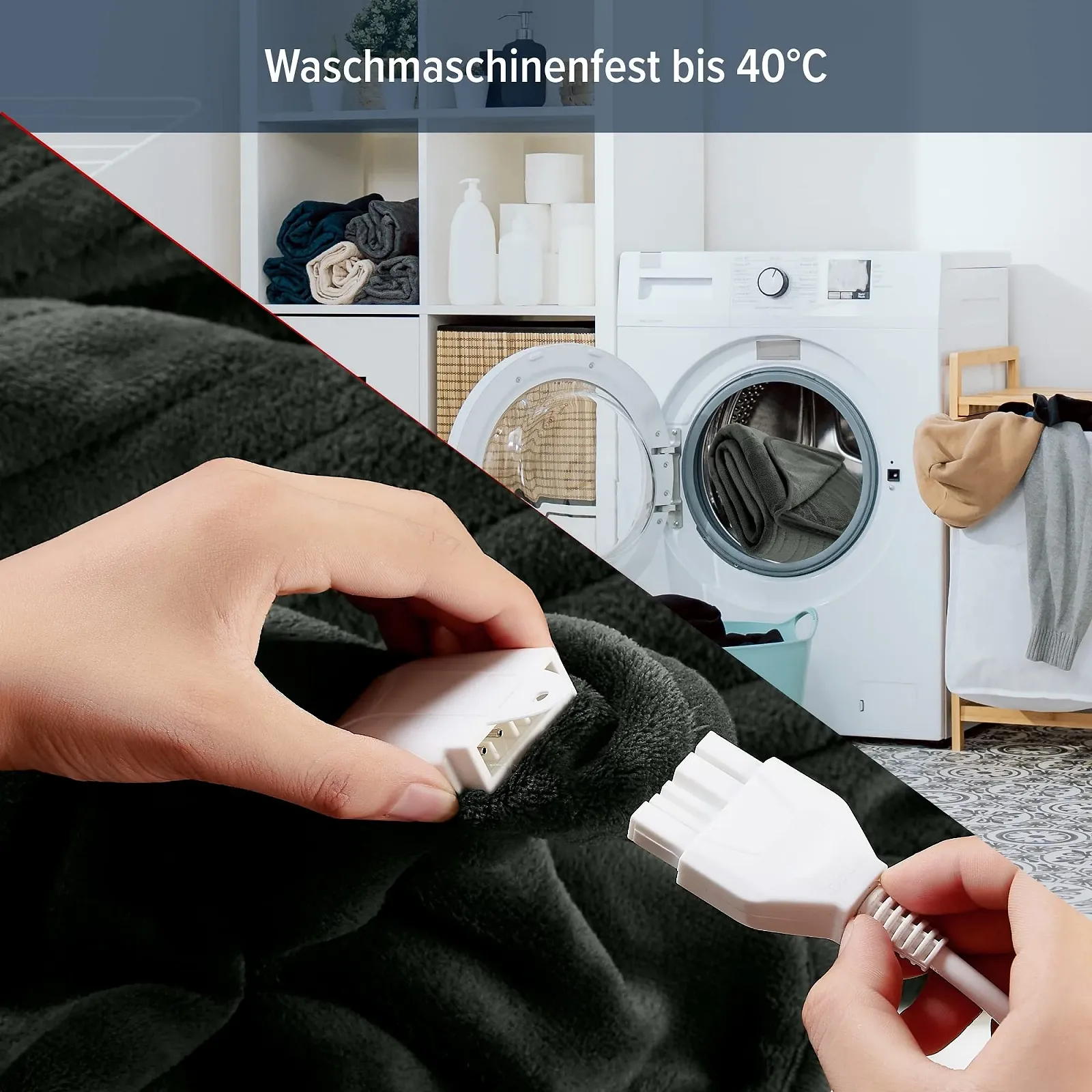 Электрическое одеяло Arebos Plush 200 x 180 см, антрацит, фото №6 Электрическое одеяло Arebos Plush 200 x 180 см, антрацит, фото №6