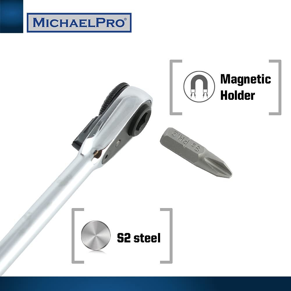 Міні викрутка MichaelPro MP012005 6,35 мм Micro Bit Ratchet High Torque 17 в 1 з бітами, клиновидними флейтами та адаптером, фото №6 Міні викрутка MichaelPro MP012005 6,35 мм Micro Bit Ratchet High Torque 17 в 1 з бітами, клиновидними флейтами та адаптером, фото №6