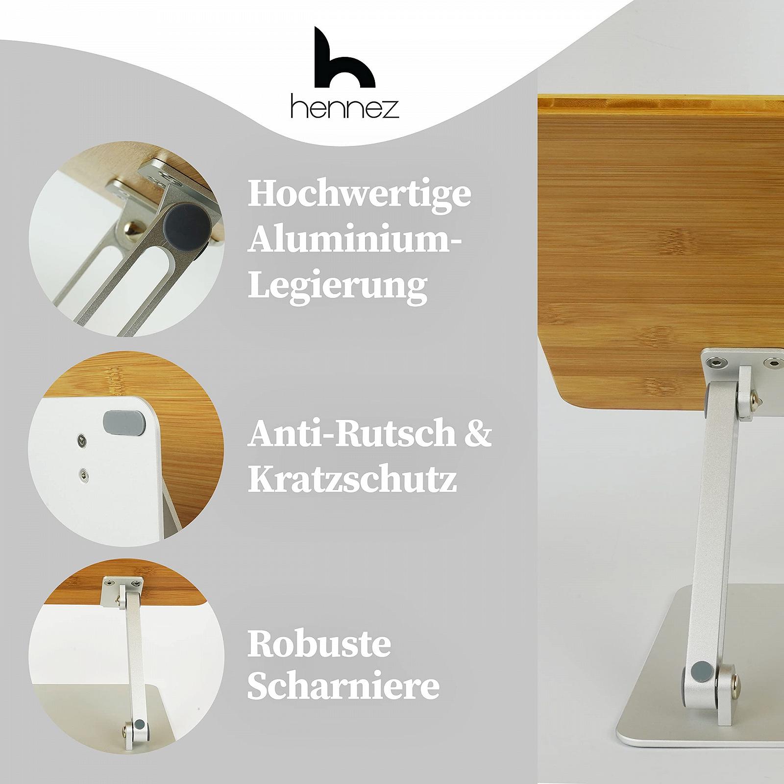 Подставка для ноутбука HENNEZ деревянная с регулировкой высоты, фото №2 Подставка для ноутбука HENNEZ деревянная с регулировкой высоты, фото №2