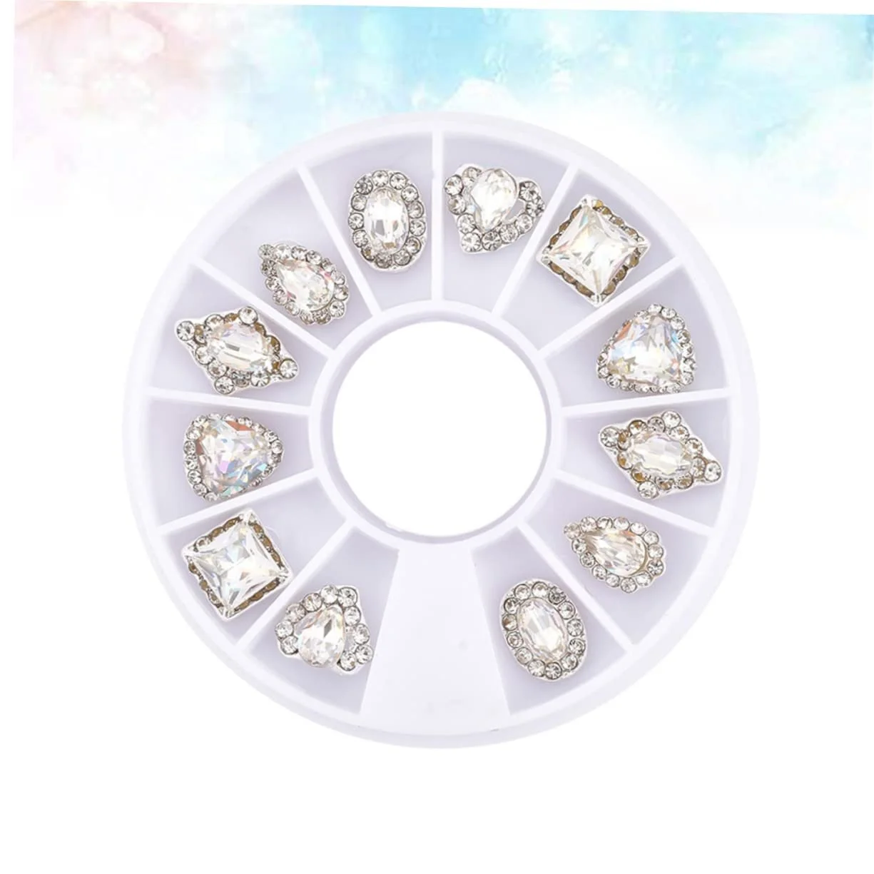 Набор страз MAGICLULU, 3 коробки, инструменты для маникюра, 12 сеток, украшения для ногтей, блестящие кристаллы, фото №6