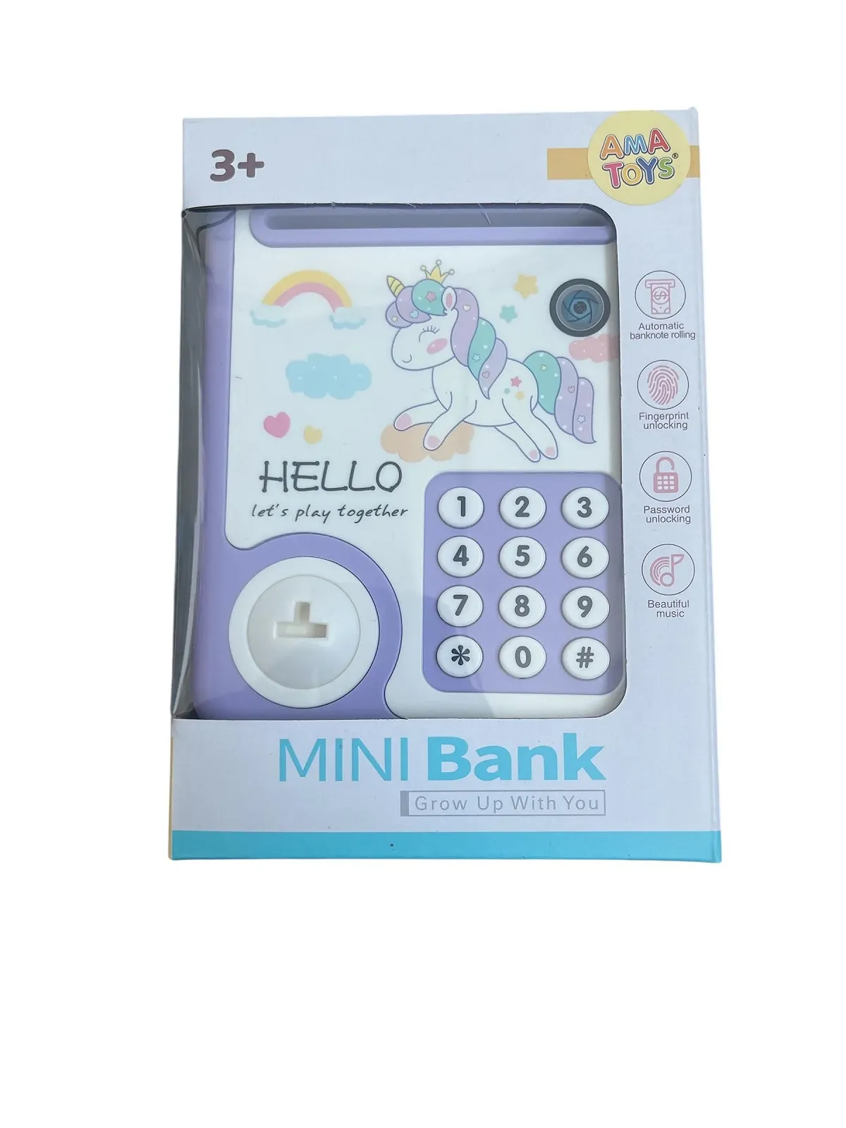 Скарбничка музична електронна Єдиноріг з ключем 16 x 12 x 9 см, фото №3