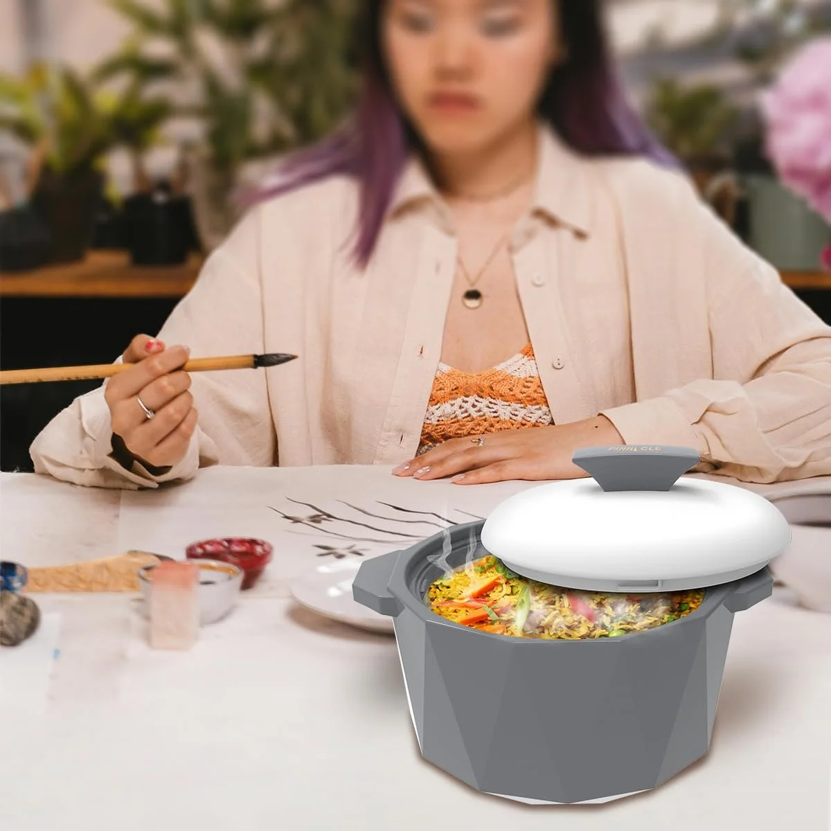 Набір ізольованих каструль Pinnacle з кришкою 3 предмети 3/2/1 кварт Hot Pot, фото №7