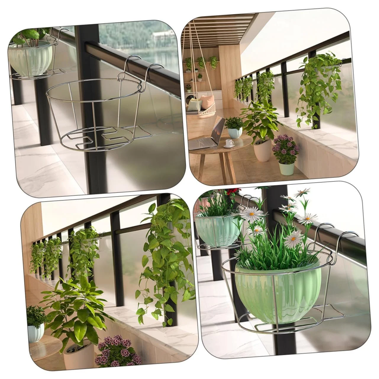 Підставка для квітів HEMOTON настінна нержавіюча сталь Сріблястий, фото №9 Підставка для квітів HEMOTON настінна нержавіюча сталь Сріблястий, фото №9