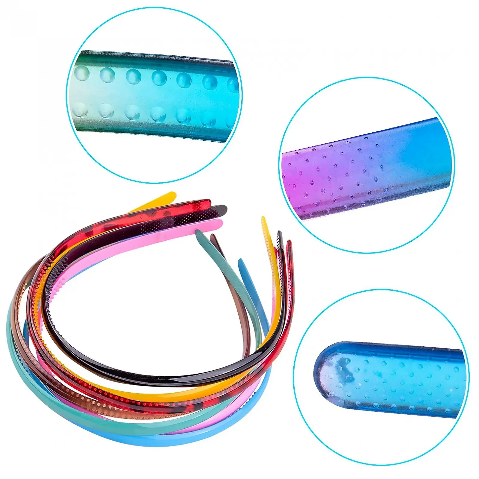 Обруч Duufin 30 шт, пластиковий з зубцями, 0.8 см, тонкий, фото №3 Обруч Duufin 30 шт, пластиковий з зубцями, 0.8 см, тонкий, фото №3