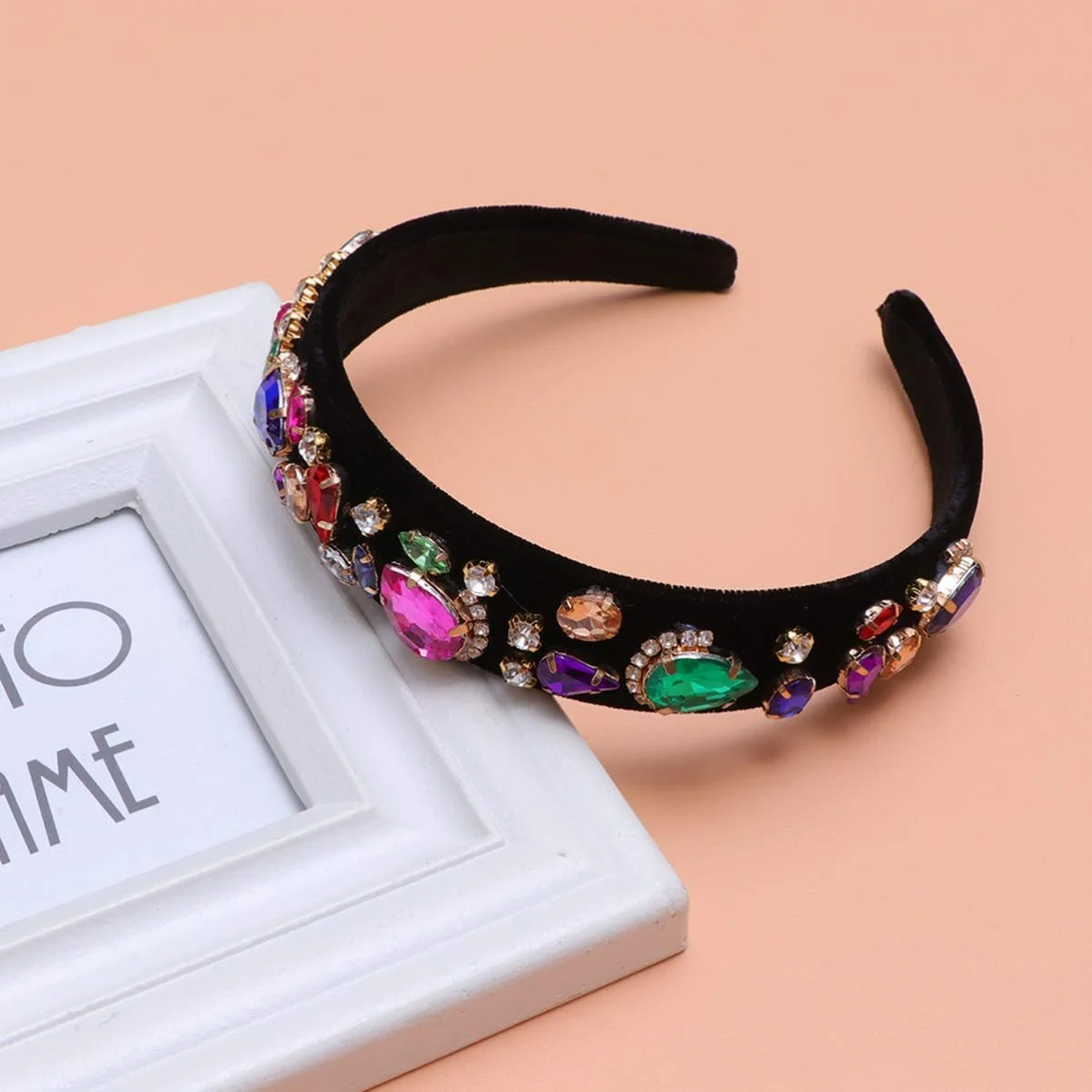 Обруч на голову HEALLILY Широка Зі Стразами Діамант Самоцвіт, фото №5