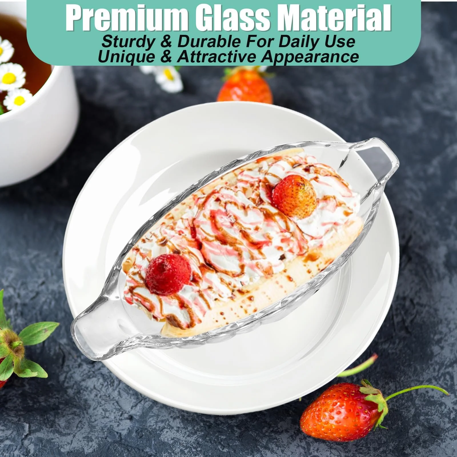 Миска для десертов LDXDRU Banana Split, для мороженого, для трайфла, прозрачная, 6 штук, фото №3 Миска для десертов LDXDRU Banana Split, для мороженого, для трайфла, прозрачная, 6 штук, фото №3