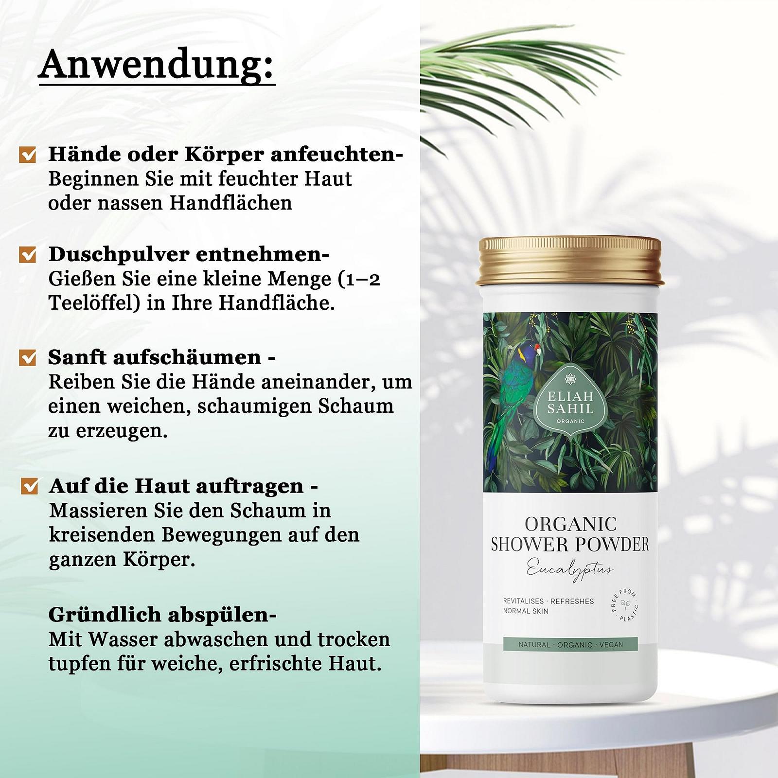 Порошок для душу ELIAH SAHIL Organic Eucalyptus 90 г, фото №4