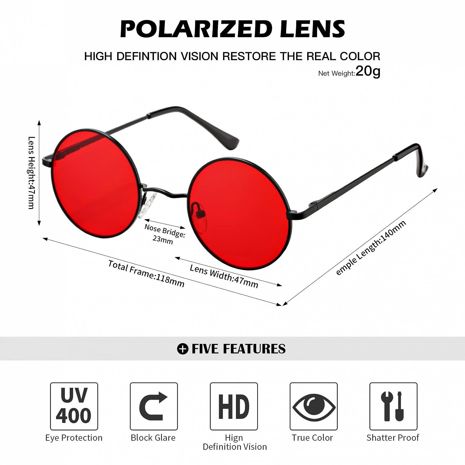 Сонцезахисні окуляри круглі поляризовані Pro Acme Retro Small для чоловіків та жінок, фото №4