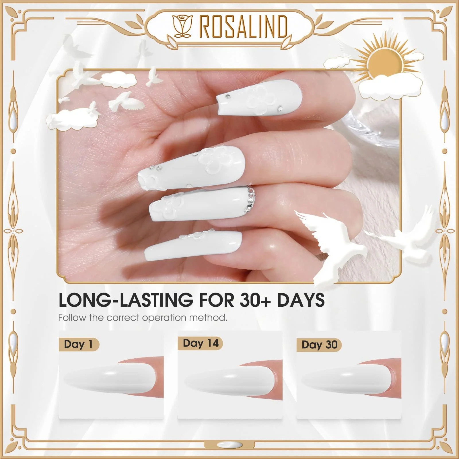 Гель-лак ROSALIND Чорний, Білий 15 мл, фото №3