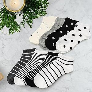 Носки Спортивные Женские Хлопковые Черный Белый Серый Полоски, Горошек 35-40 synthetic.ua - Фото 1