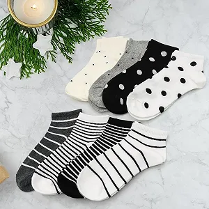 Носки Спортивные Женские Хлопковые Черный Белый Серый Полоски, Горошек 35-40 synthetic.ua - Фото 1
