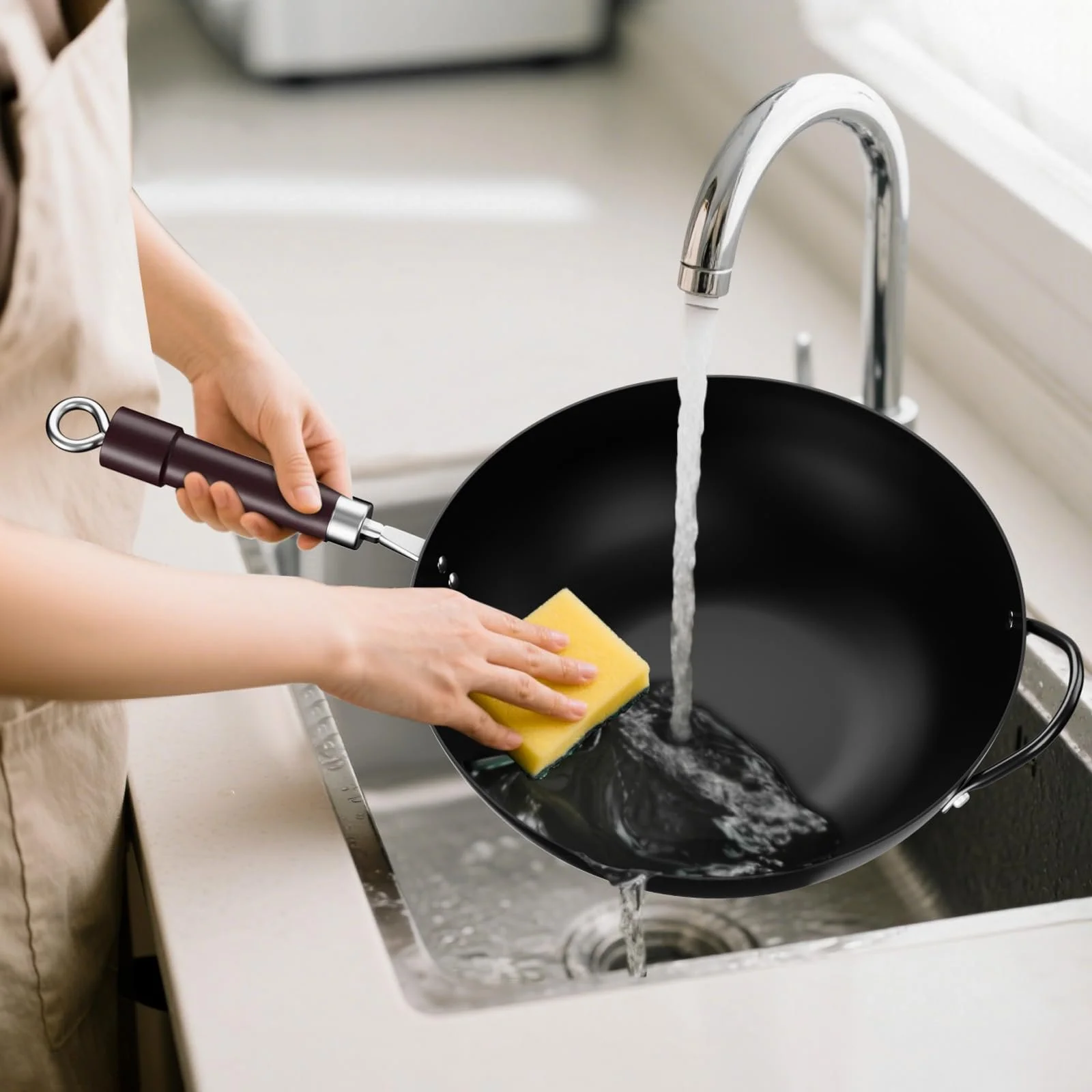 Сковорода-вок Jobin Вуглецева сталь 32 см, фото №8 Сковорода-вок Jobin Вуглецева сталь 32 см, фото №8