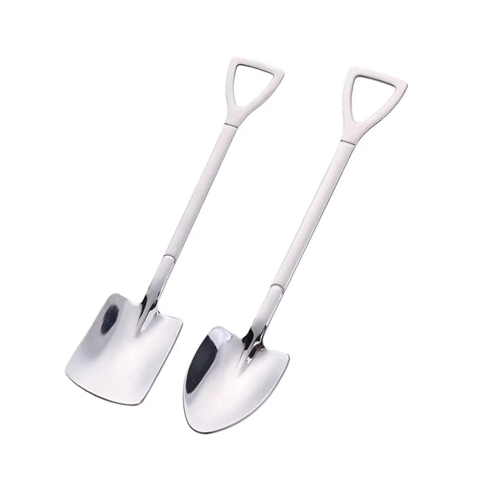 Ложка из нержавеющей стали в форме лопаты для кофе, чая, сахара, десертов для вечеринок, 4 шт, фото №3