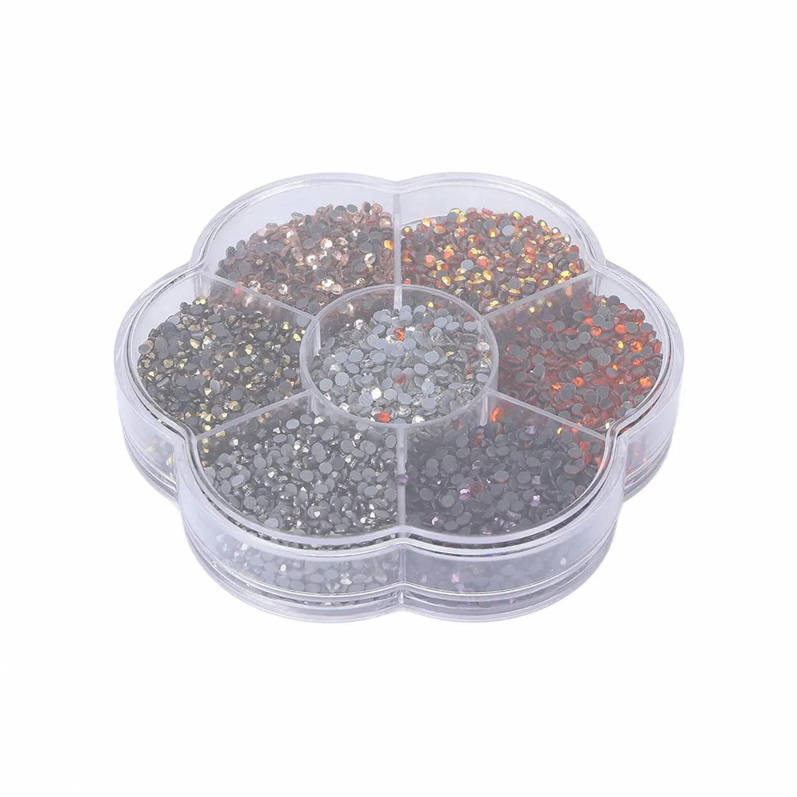 Стрази Сім Кольорів, Плоскі, 10080 шт, Різнокольорові DIY Стрази Райдужні круглі, фото №6