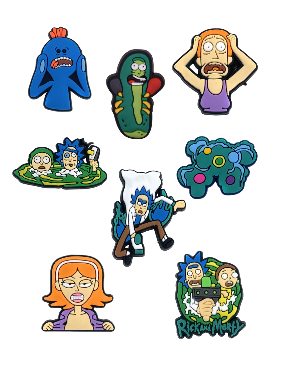 Джибітси Рік і Морті Rick and Morty Jibbitz 8 шт аксесуари крокс прикраса Dz_136_2, фото №1