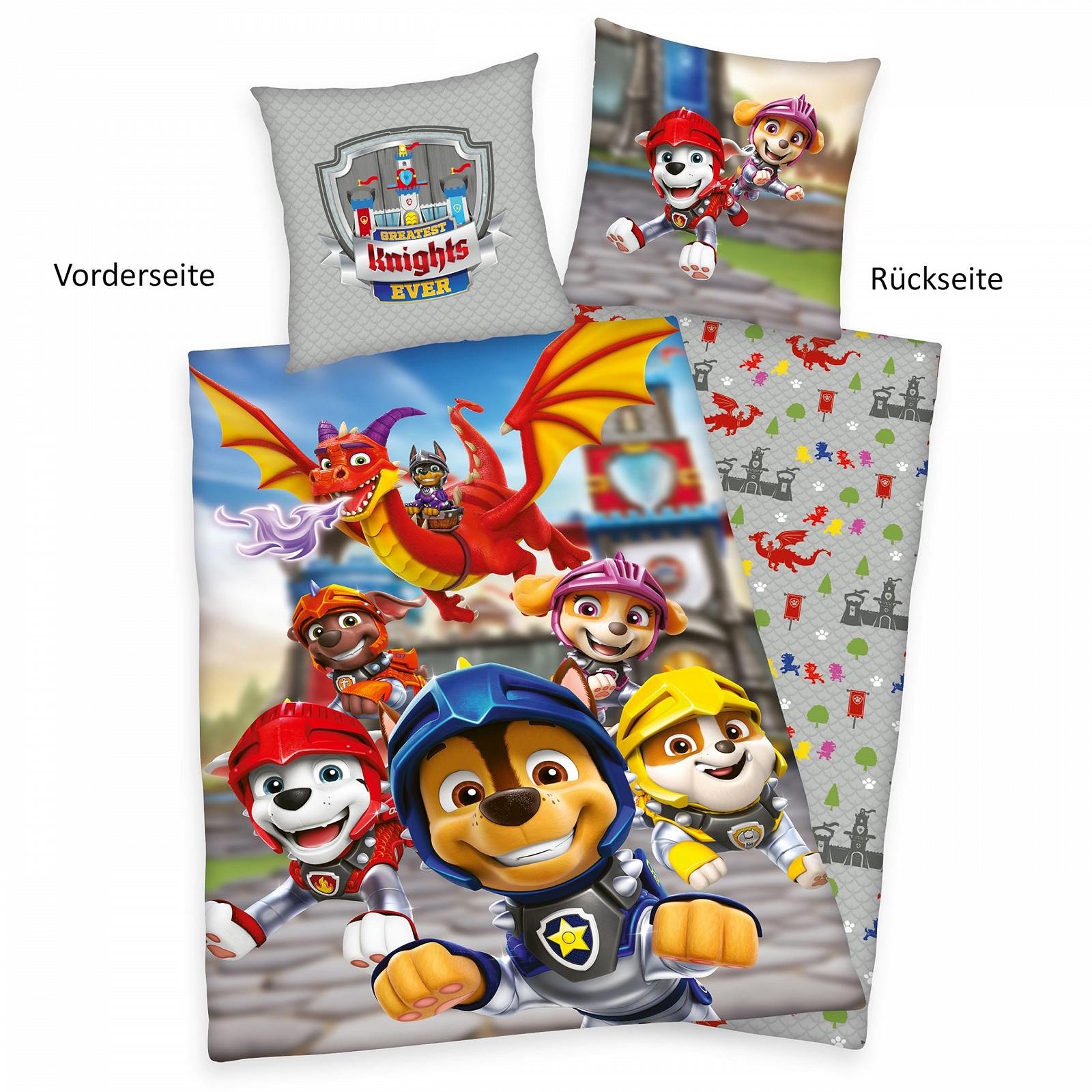 Постільна білизна Herding Paw Patrol, наволочка 80 x 80 см з двостороннім мотивом, підодіяльник 135 x 200 см, із застібкою на ґудзиках, 100% бавовна, різнокольорове, фото №2