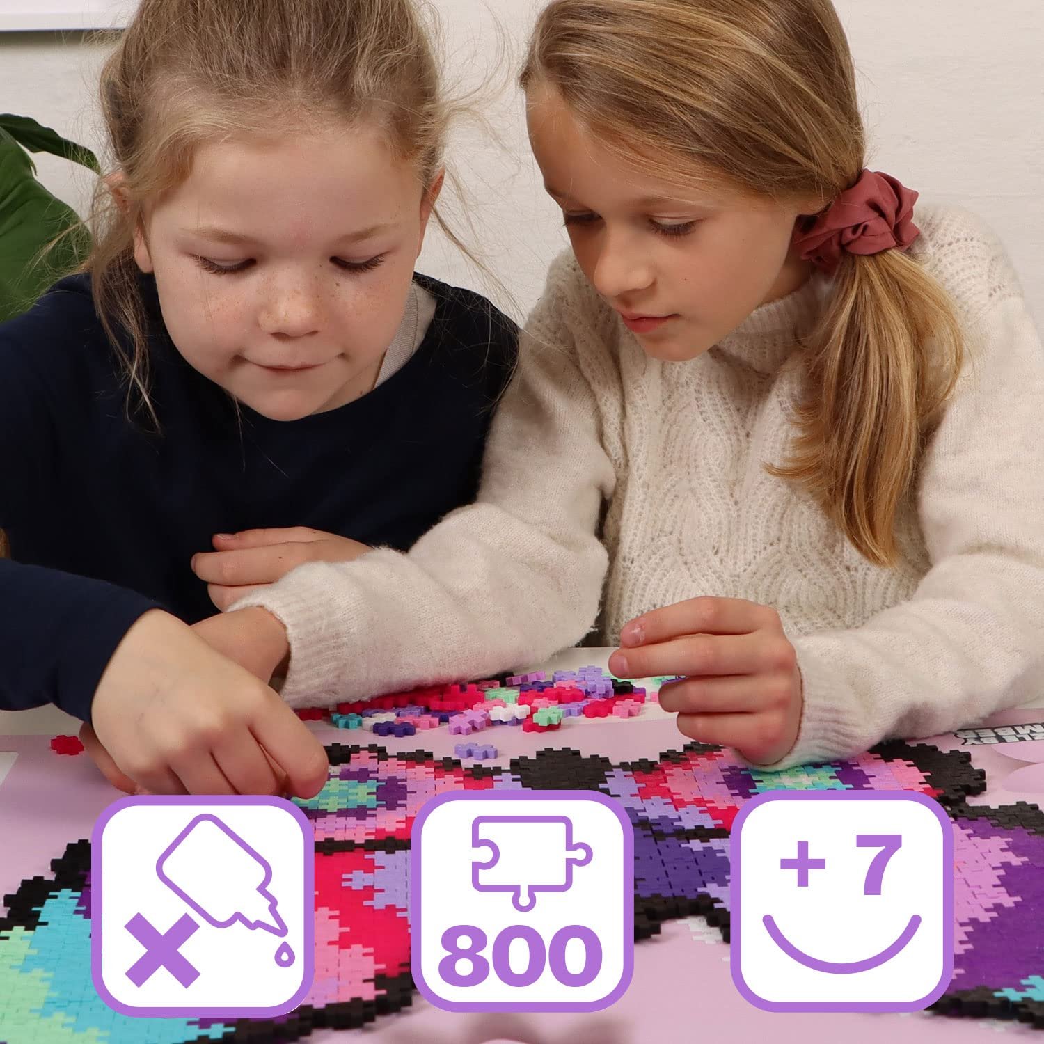 Пазл Plus Plus Бабочка с цифрами 800 деталей для детей от 7 лет, фото №3