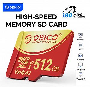 Карта памяти Orico 512 ГБ microSDXC UHS-I U3 V30 A2 4K - Фото 1