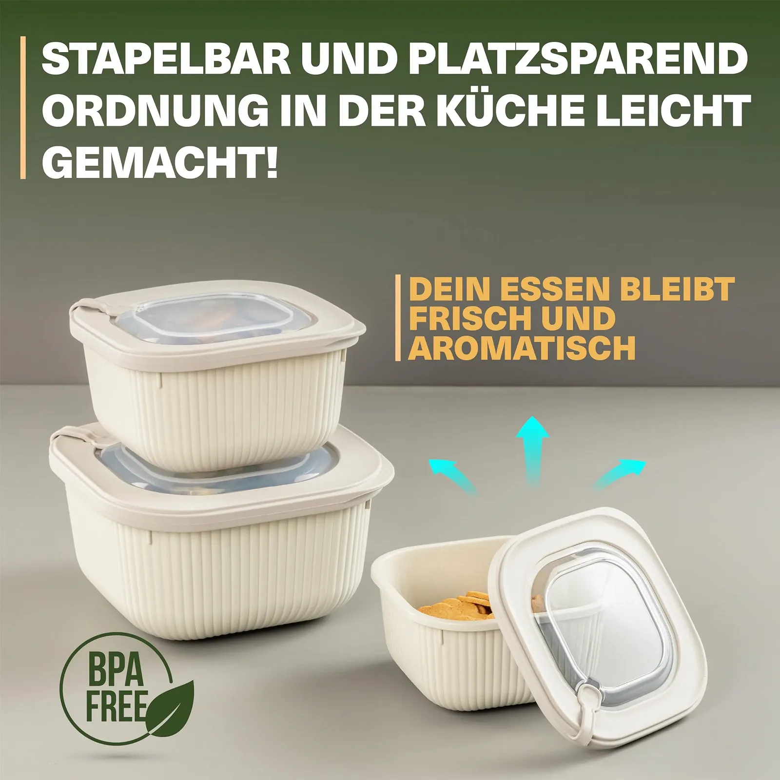 Набор контейнеров для хранения продуктов 3 шт. BPA-Free 600/1100/1800 мл, фото №6 Набор контейнеров для хранения продуктов 3 шт. BPA-Free 600/1100/1800 мл, фото №6