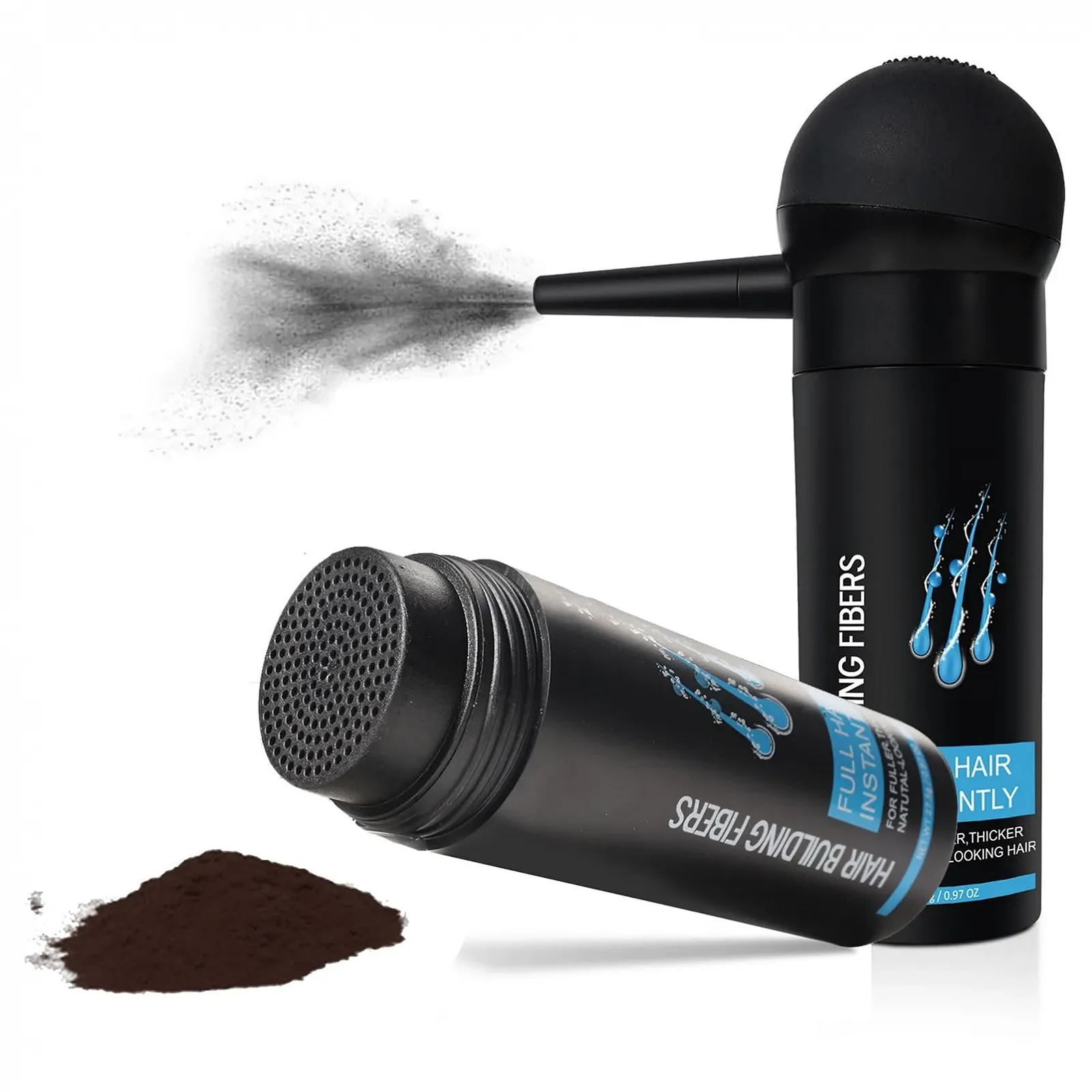 Пудра для волосся для чоловіків, Волокна для загущення волосся Темно-коричневий, фото №9 Пудра для волосся для чоловіків, Волокна для загущення волосся Темно-коричневий, фото №9