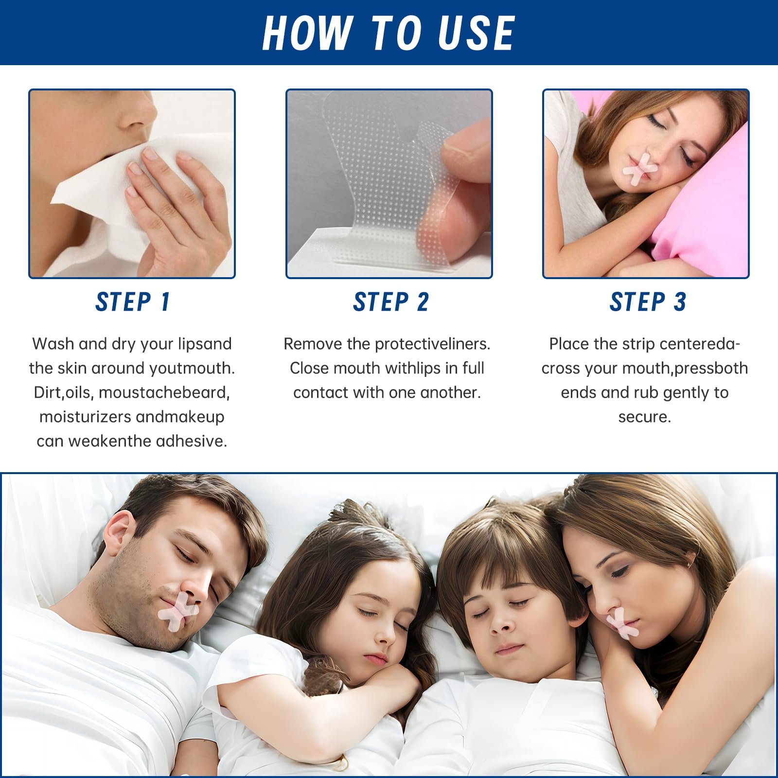 Пластирі для рота (120 шт.) для сну, запобігають хропінню, сприяють розвитку звички дихати носом, фото №6 Пластирі для рота (120 шт.) для сну, запобігають хропінню, сприяють розвитку звички дихати носом, фото №6