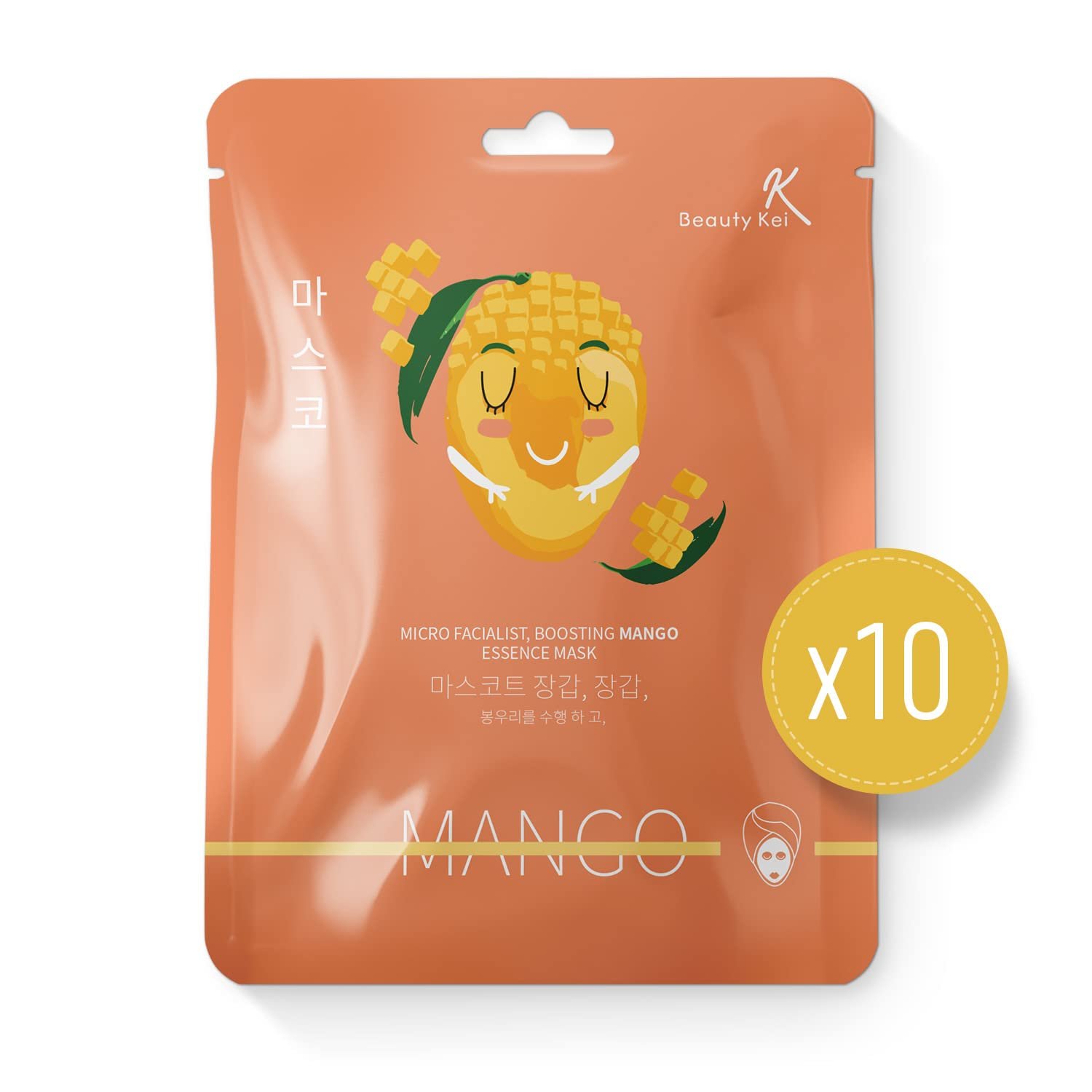 Тканинна маска Mango Вітаміни A & C для блиску та молодості Набір з 10 масок, фото №1