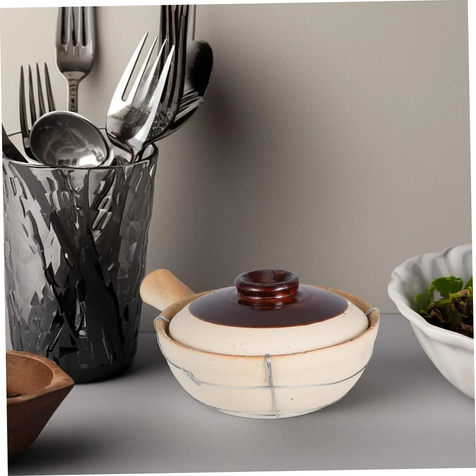 Горшок глиняный с крышкой для бибимбапа и тушения керамический, фото №4