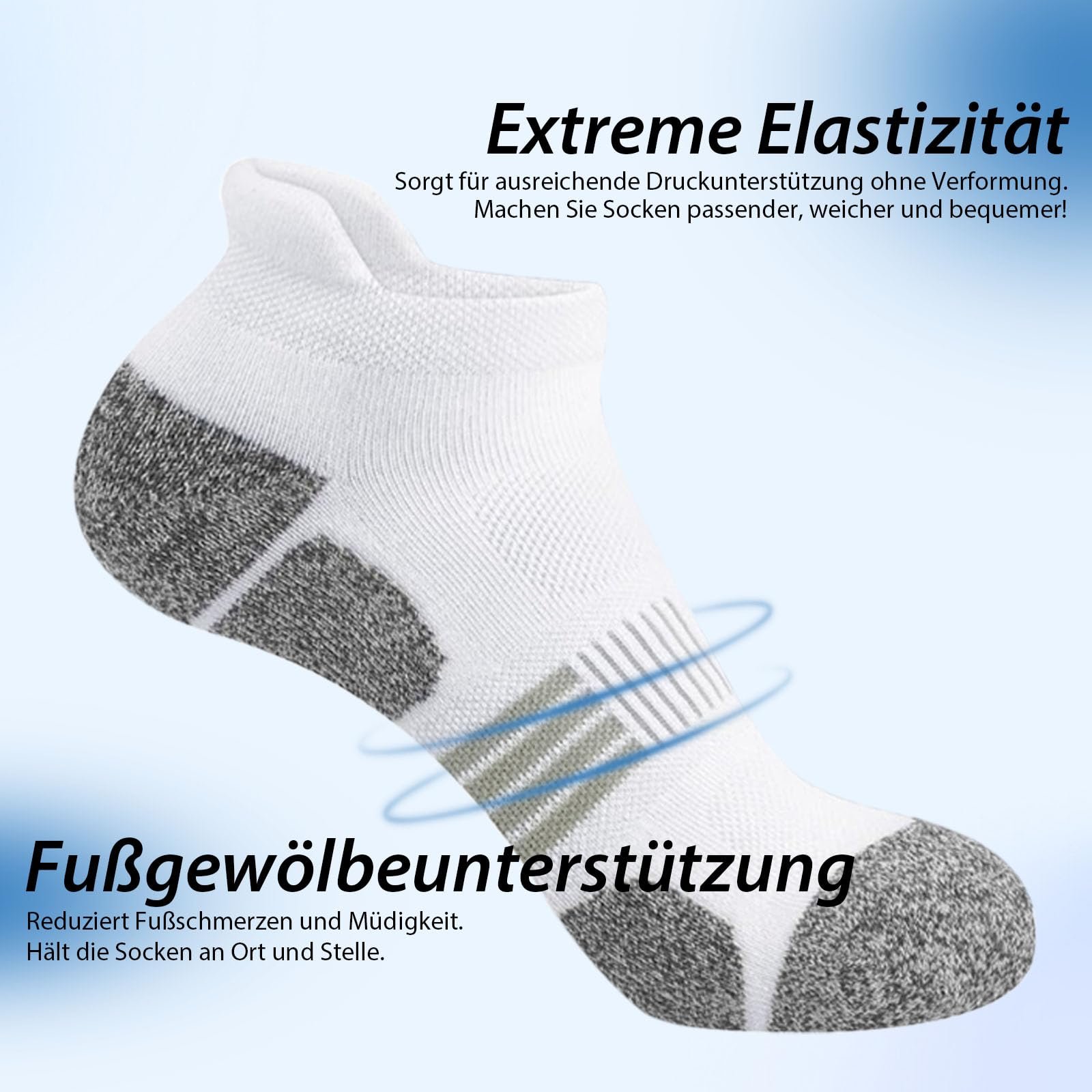 Спортивные компрессионные носки Yootiko (6 пар) Unisex для бега и пешего туризма для мужчин и женщин - дышащие, нескользящие, для тренировок, отдыха и повседневного использования, фото №3