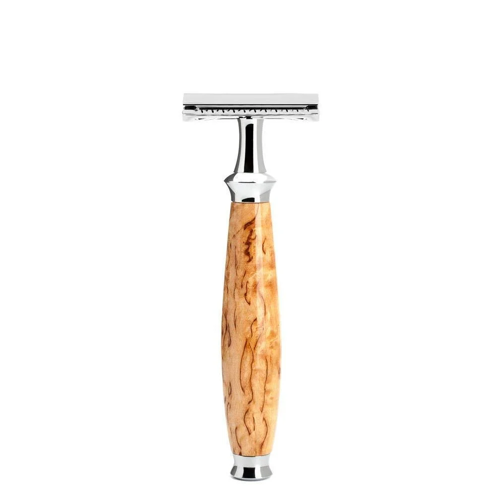 Набор для бритья MÜHLE Purist Silvertip Fibre Т-образная бритва Karelian Burl Birch, фото №2 Набор для бритья MÜHLE Purist Silvertip Fibre Т-образная бритва Karelian Burl Birch, фото №2