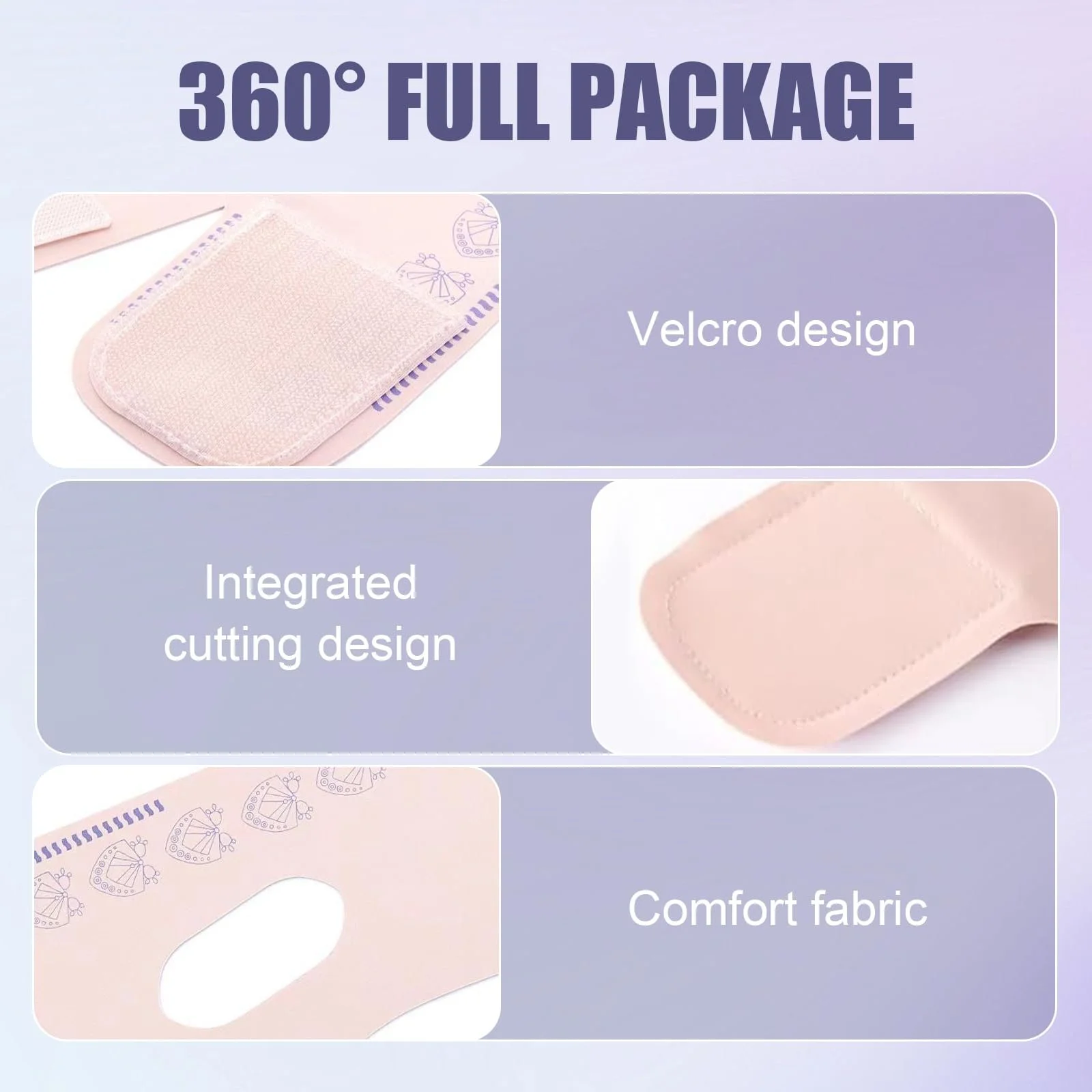 Маска для лица V-образной формы для сна (2 шт.) Маска для удаления двойного подбородка Маска для подтяжки V-линии подбородка для подбородка и дряблой кожи лица с массажной палочкой, фото №3