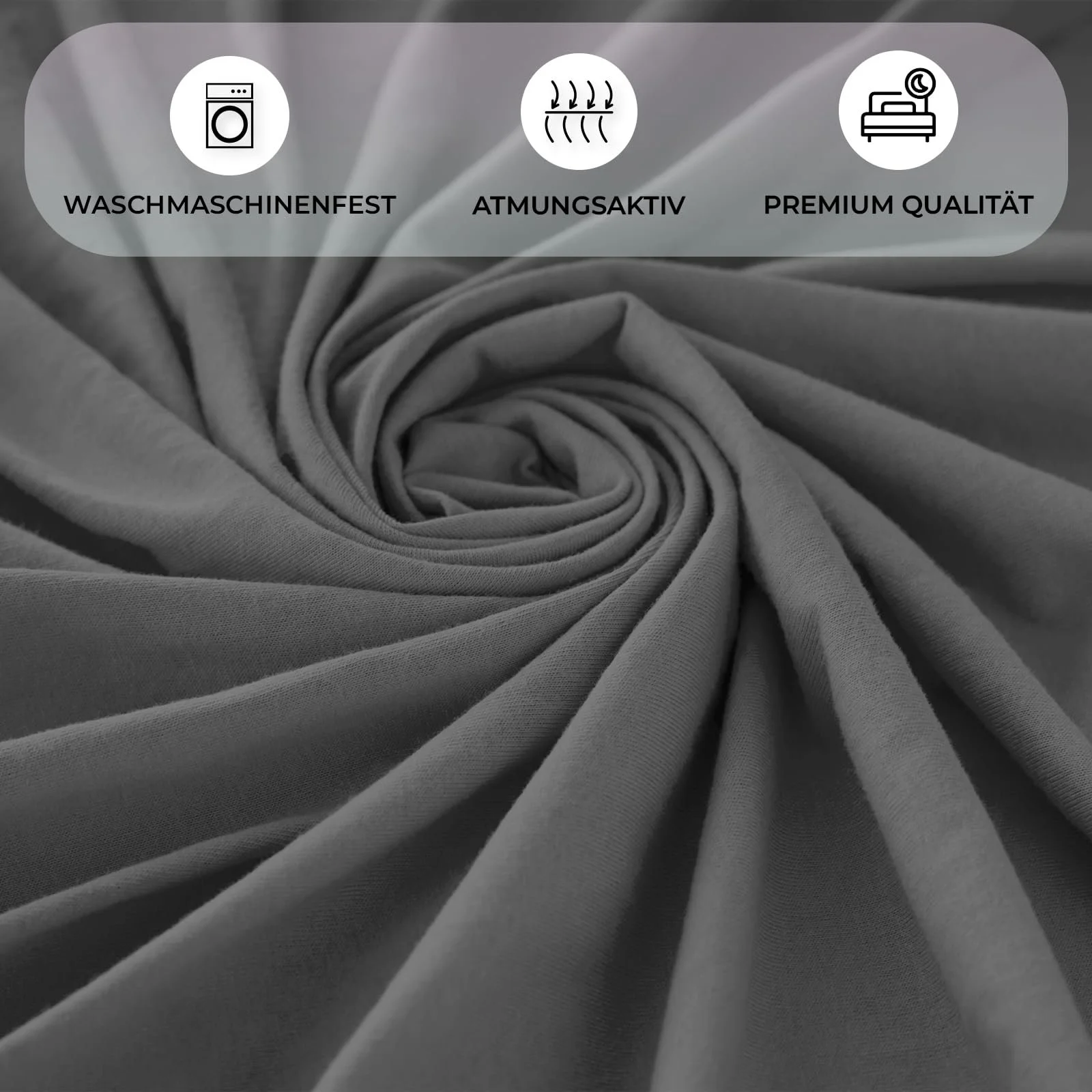 Простынь на резинке Buymax Хлопок джерси 140 x 200 см Антрацит, фото №5 Простынь на резинке Buymax Хлопок джерси 140 x 200 см Антрацит, фото №5