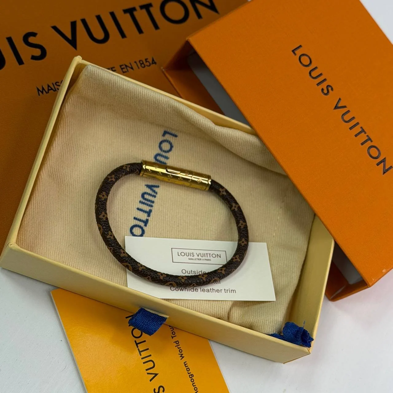 Чоловічий браслет на руку LV Louis Vuitton, коричневий, фото №3