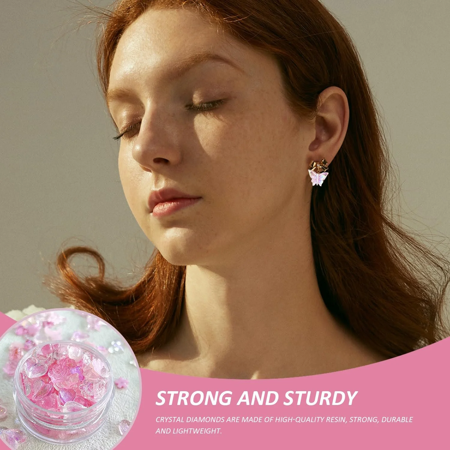 Стразы для ногтей 150 шт., Розовые сердечки, Бантики, Дельфины, фото №3