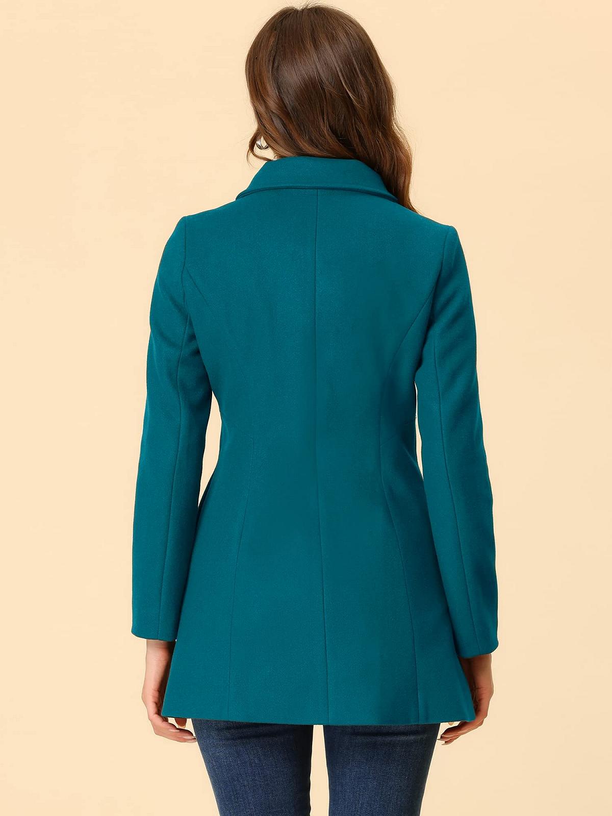 Пальто Allegra K З коміром "Пітер Пен" Двобортне Зимове, фото №4 Пальто Allegra K З коміром "Пітер Пен" Двобортне Зимове, фото №4