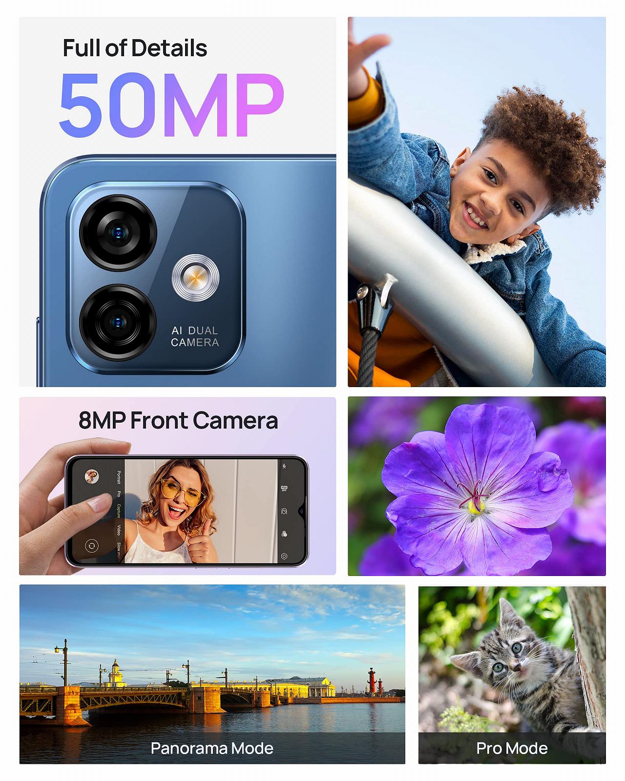 Смартфон Ulefone Note 16 Pro 12GB + 128GB 6.52 дюйма HD+ 50MP + 8MP Dual Camera 4400mAh Black, фото №3