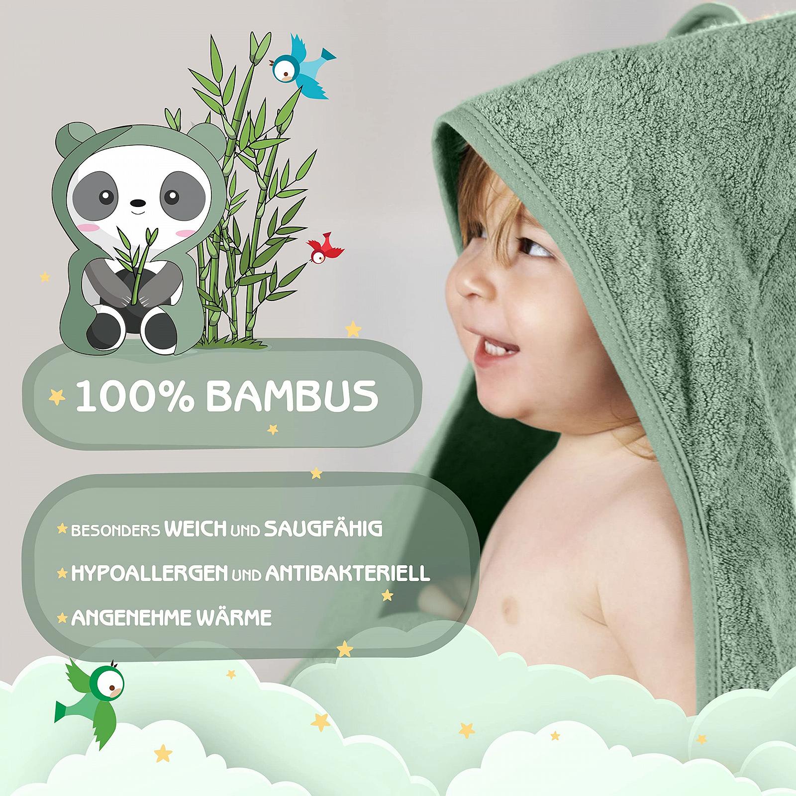 Рушник з капюшоном FUCHSUNDPANDA 75 x 75 см Мідно-зелений, фото №2