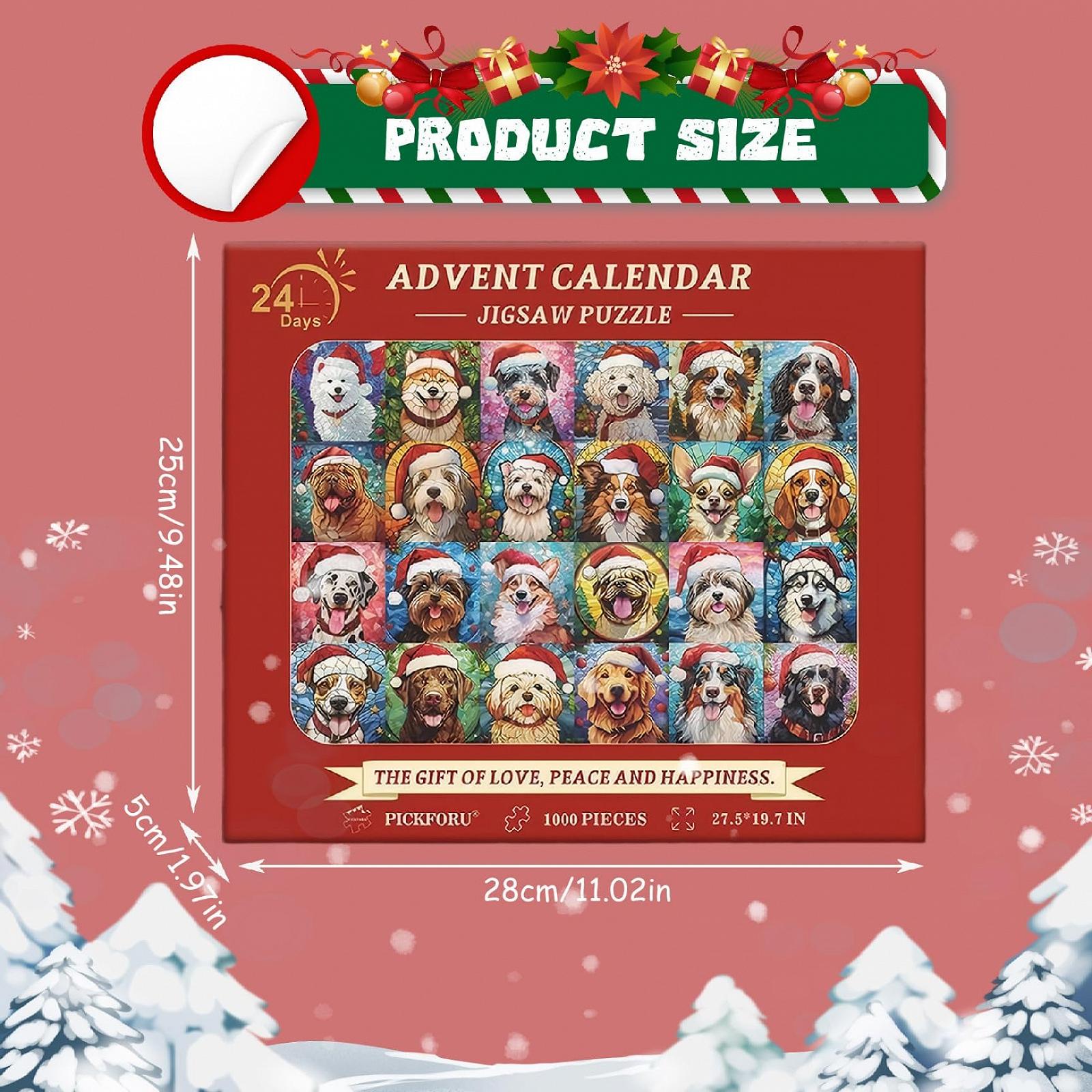 Пазл-адвент-календарь Dog Advent Calendar 2025 1000 элементов Рождественский, фото №3