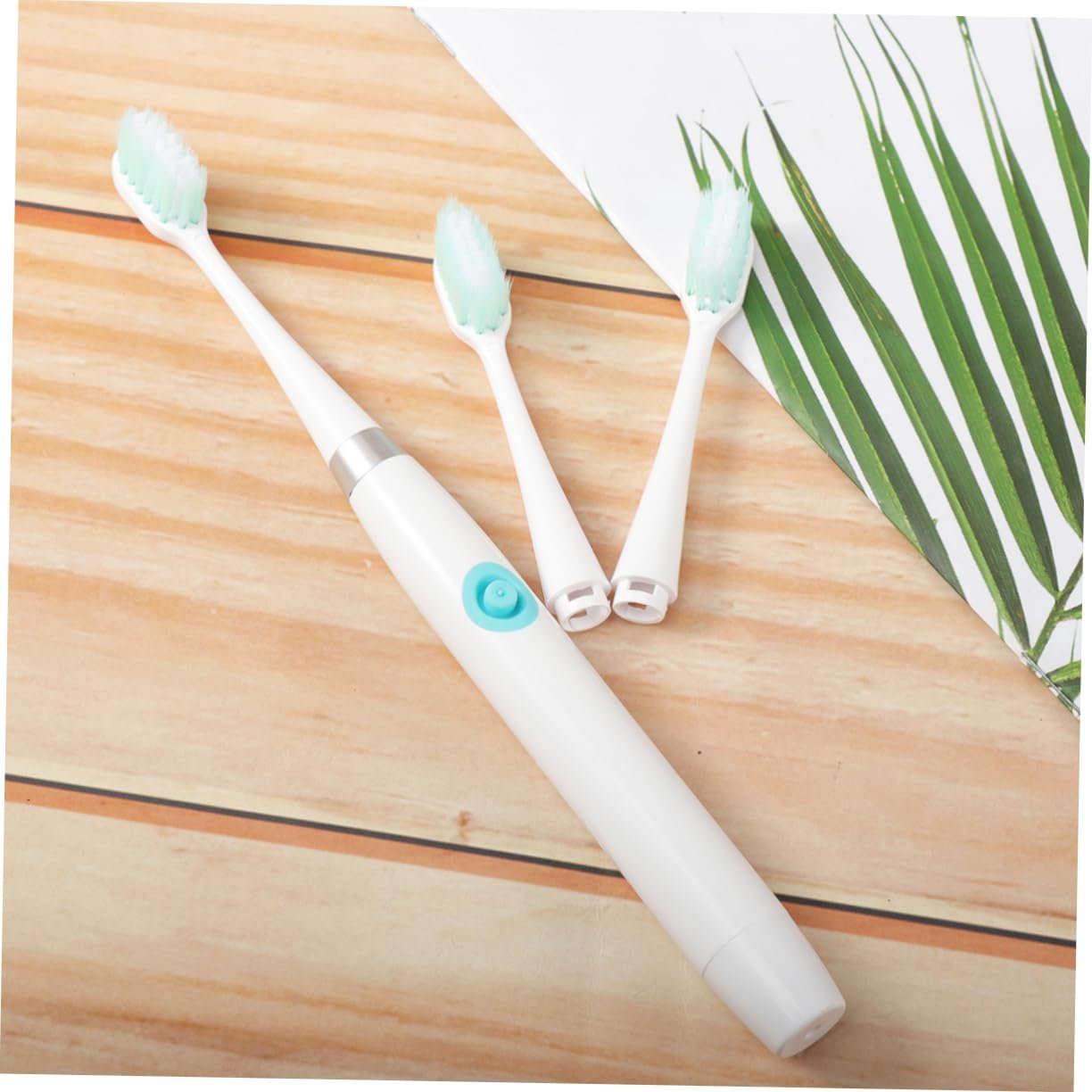 Електрична звукова зубна щітка PartyKindom 2 x Travel водонепроникна на батарейках м'яка щетина, фото №5