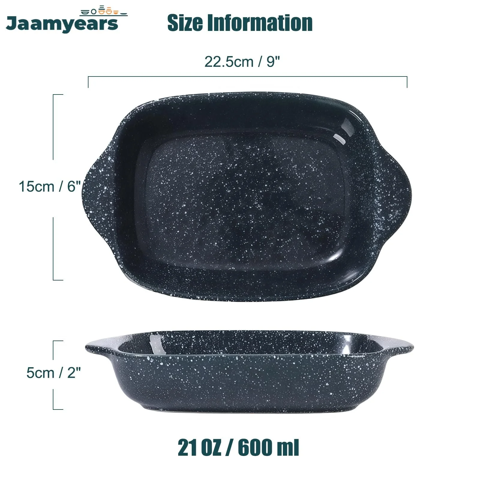 Форма для запікання прямокутна 600 мл керамічна для лазаньї, фото №2