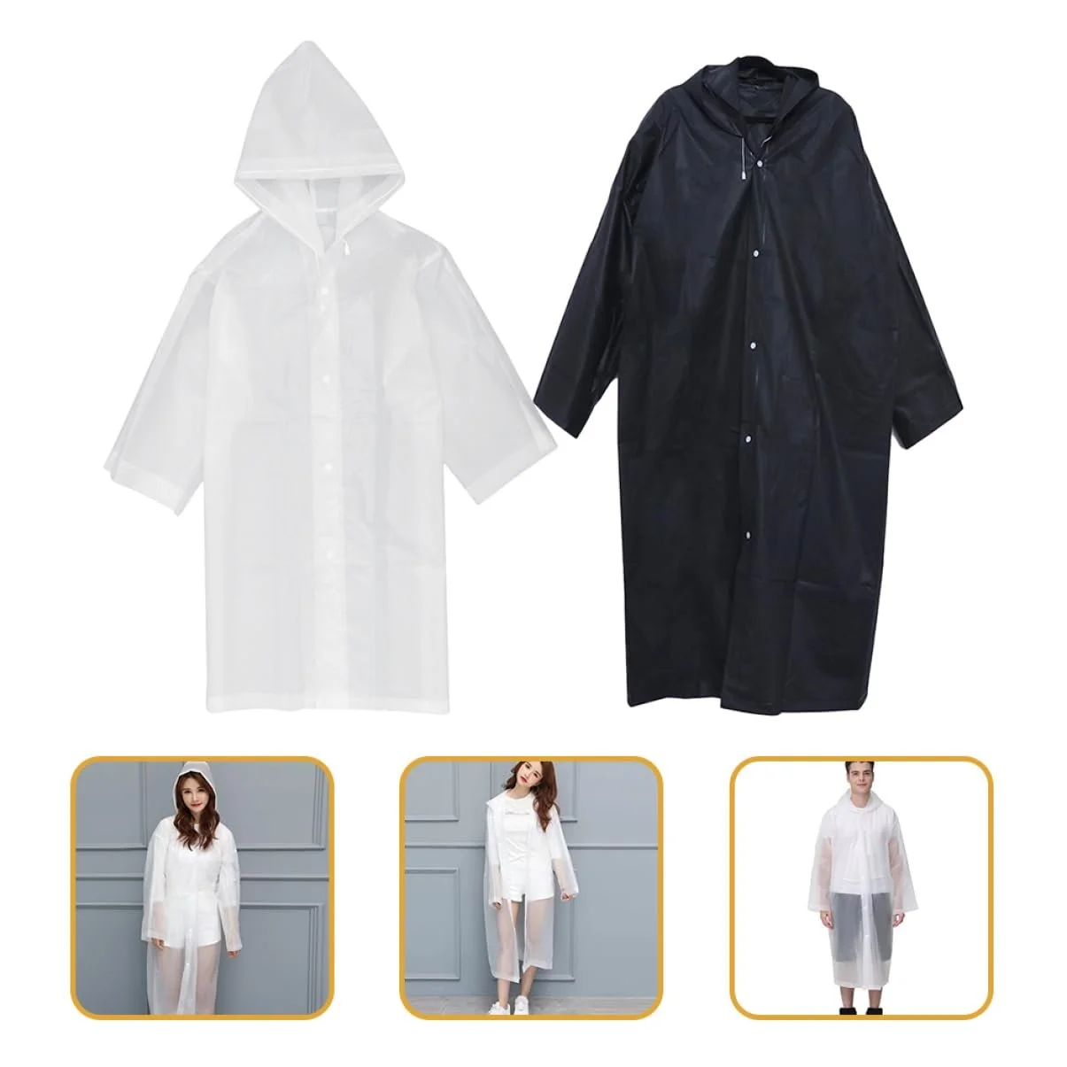 Дощовик CALLARON, 10 шт, для дорослих, для кемпінгу, походів, їзди на велосипеді, прозорий, фото №5